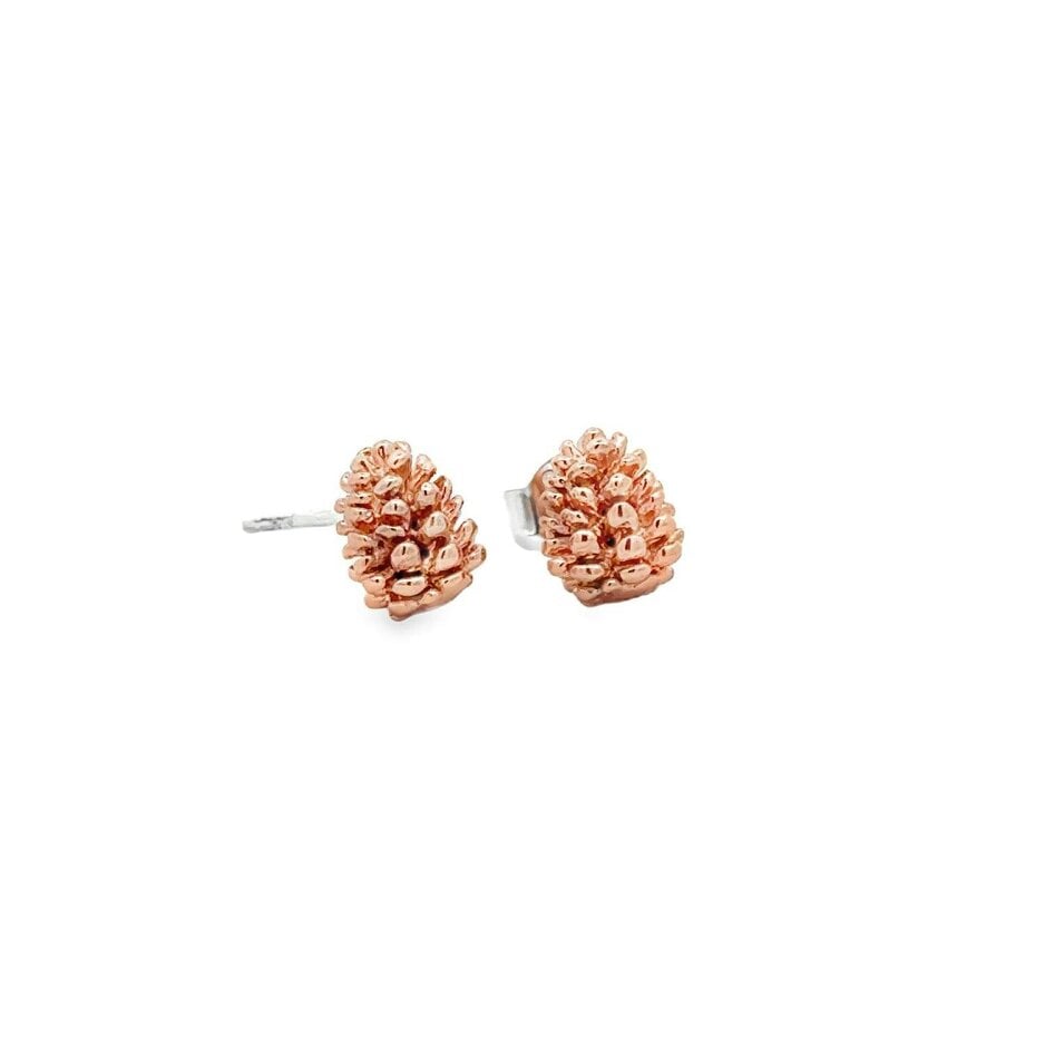 Reeves & Reeves Rose Gold Fircone Stud Earrings