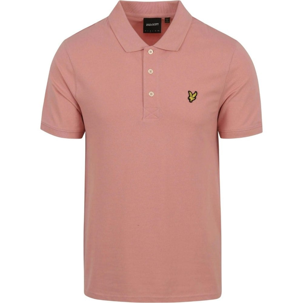 Lyle & Scott Brand Chest Logo Palm Pink Polo Shirt