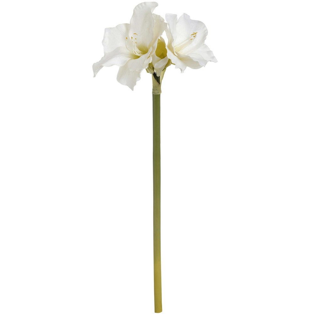 Hill Interiors Single Artificial Amaryllis Flower Stem - White