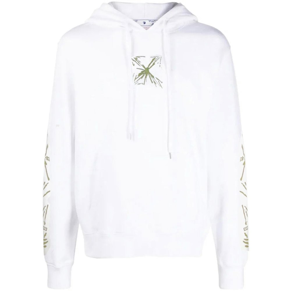 Off-White Splash Arrow Skate Fit White Hoodie XS