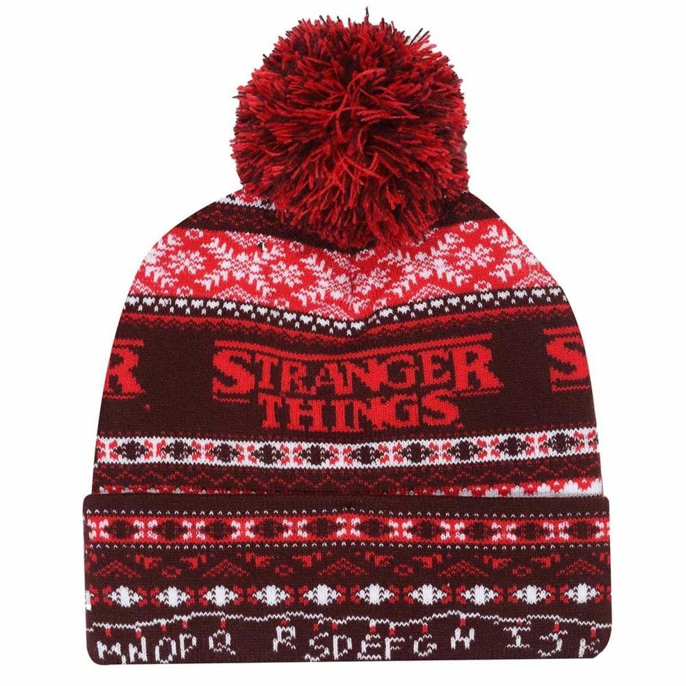 Stranger Things Fair Isle Pom Pom Beanie - Red