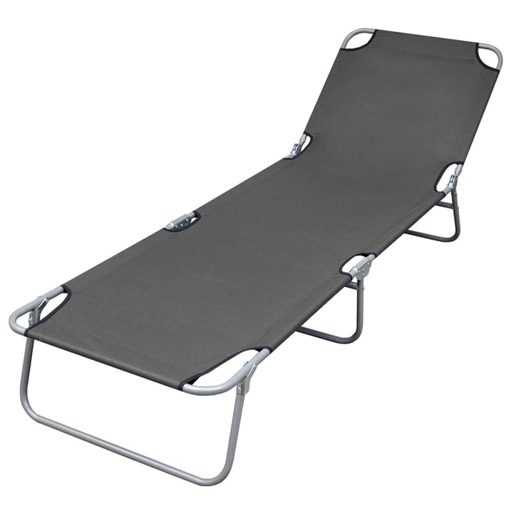 Berkfield Foldable Sunlounger with Adjustable Backrest Grey