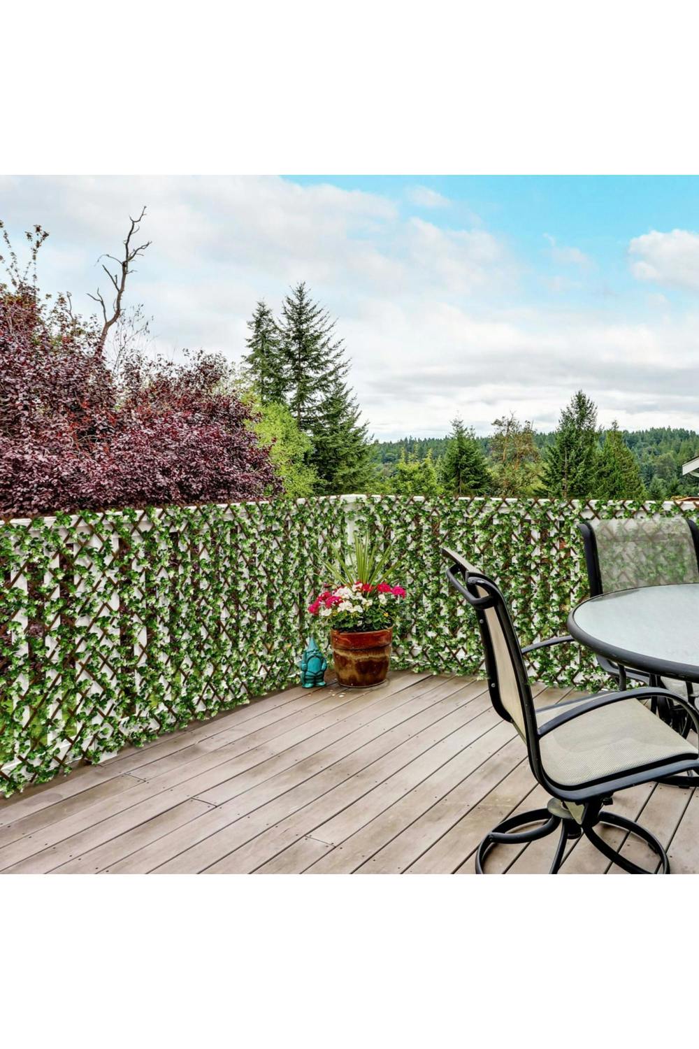 Dyzi 2 Piece Artificial Eucalyptus Hedge Screen Set Green