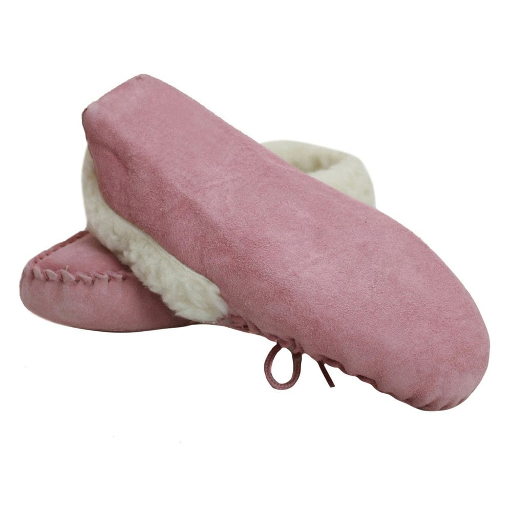 Eastern Counties Leather Women's Soft Sole Wool Lined Moccasins - Pink