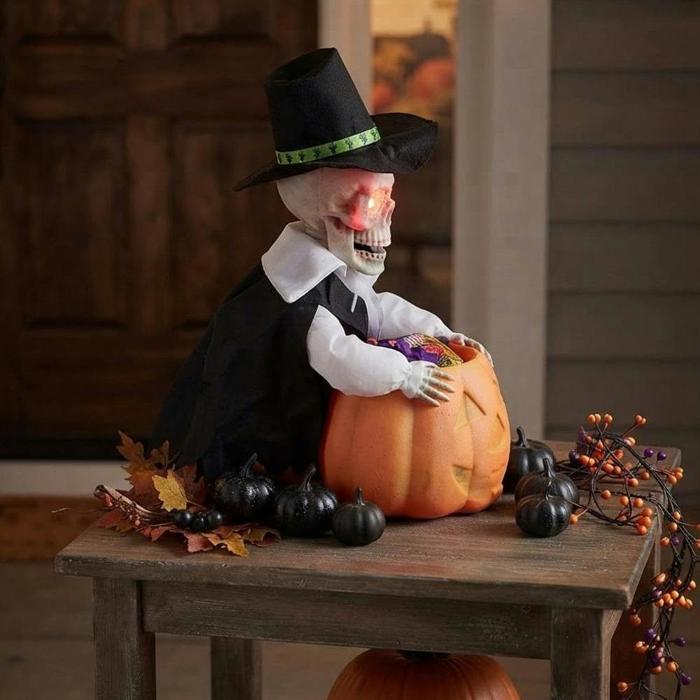 Garden Greatness LED Animated Skeleton Groom Pumpkin Bowl