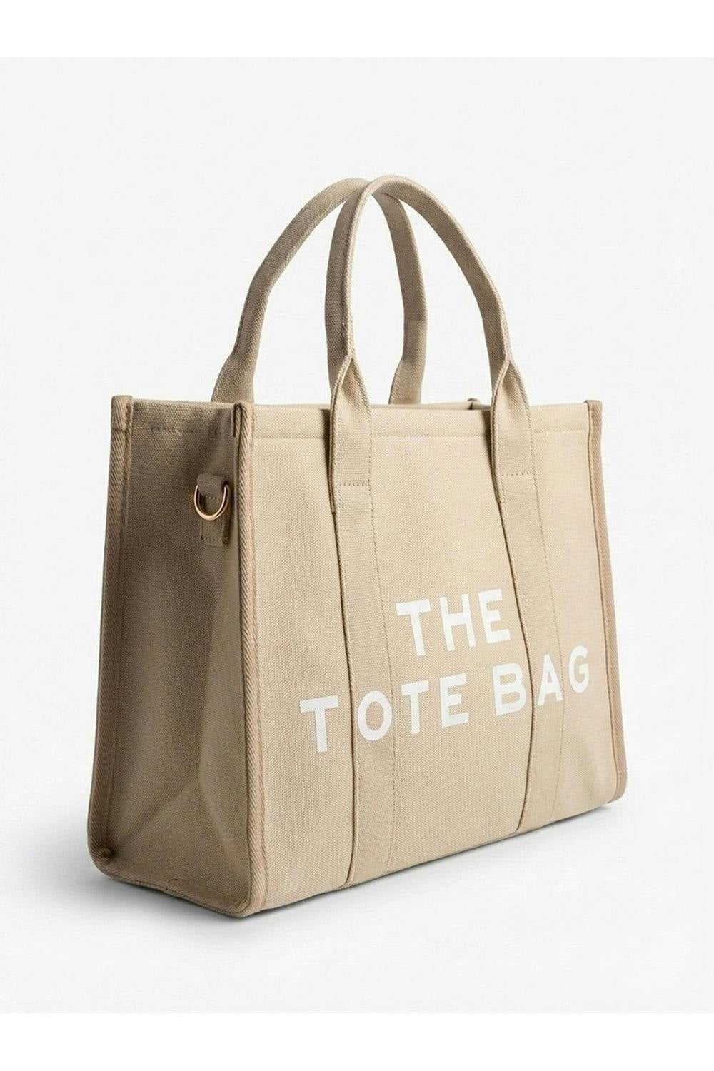 Chloe Womens Canvas Slogan Tote Bag - Beige