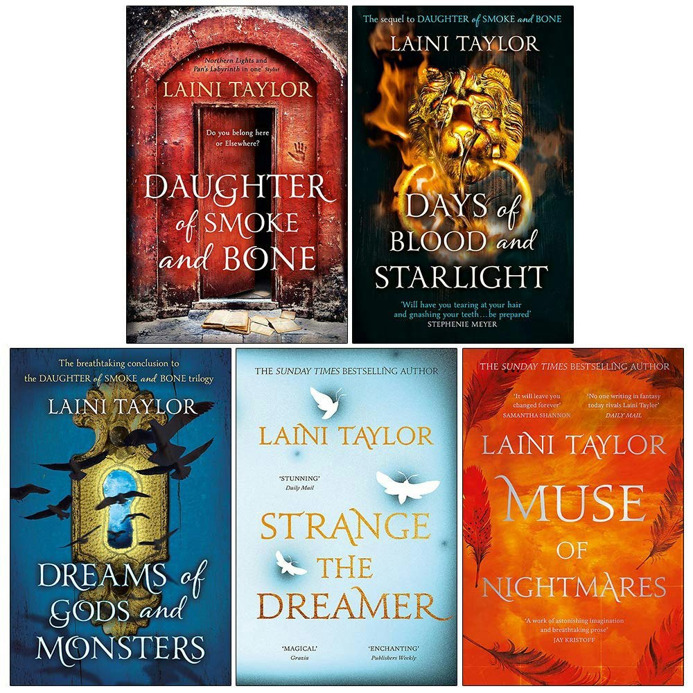 Hodder Daughter Of Smoke And Bone Trilogy & Strange The Dreamer Books Collection Set By Laini Taylor Size 5