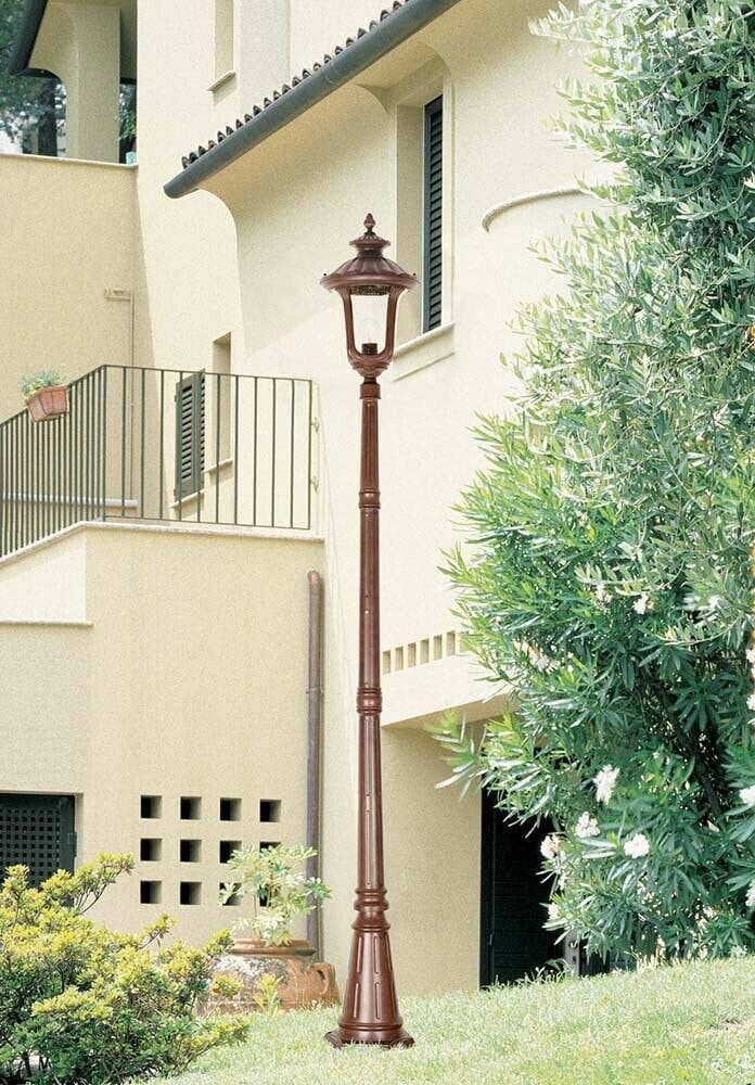 Outdoor IP44 1 Bulb Lamp Post Rusty Bronze Patina LED E27 100W Loops