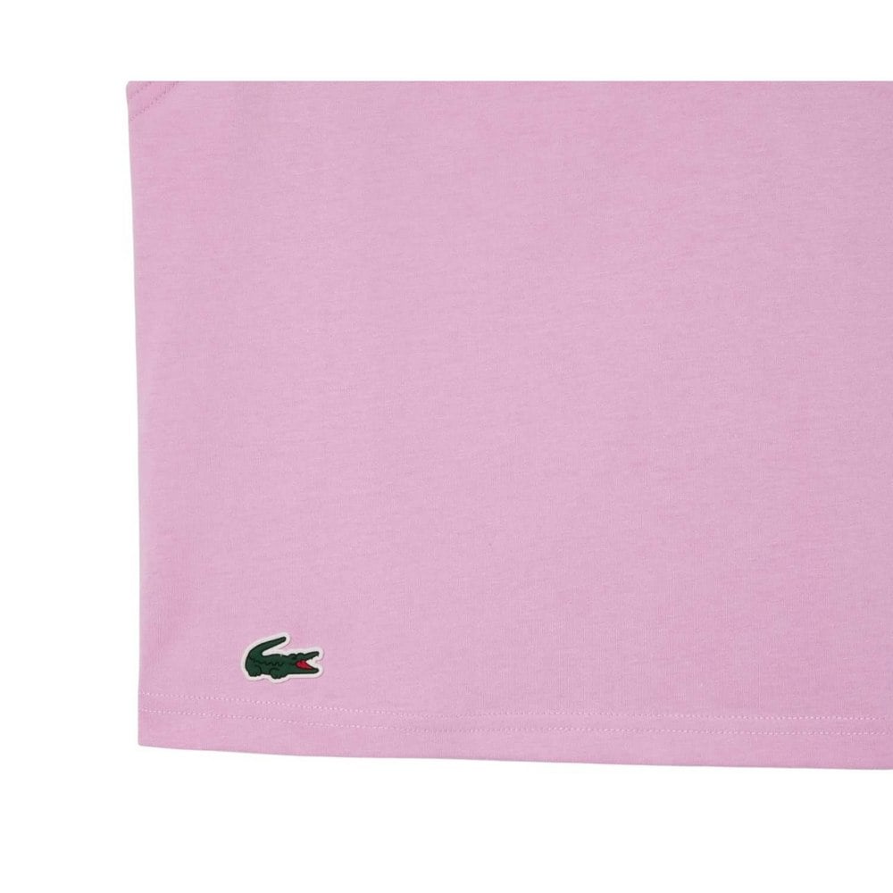 Lacoste Womens Cotton Ultra Dry Sports Crop Top - Pink