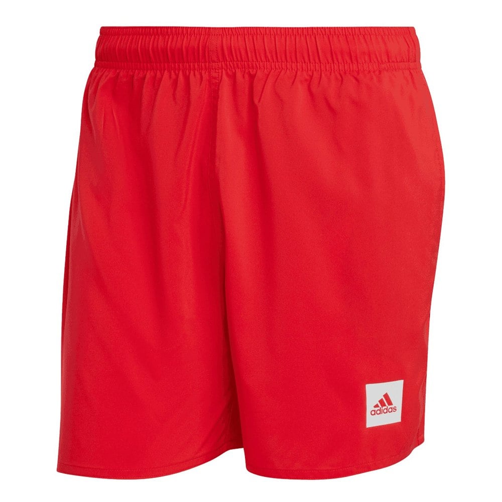 Adidas Mens Solid Swim Shorts - Red