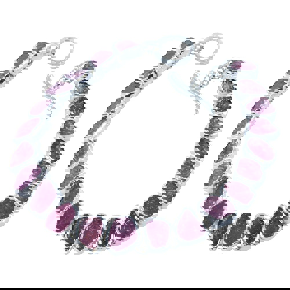 Rough Stone Ruby Bracelet in Sterling Silver - Reeves & Reeves