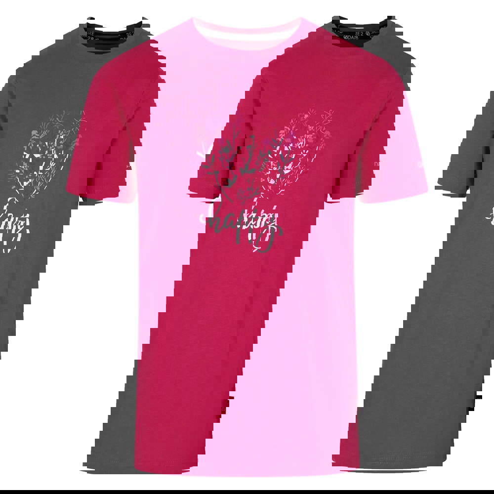 Dare 2B Childrens/Kids Trailblazer II Happy T-Shirt - Berry Pink