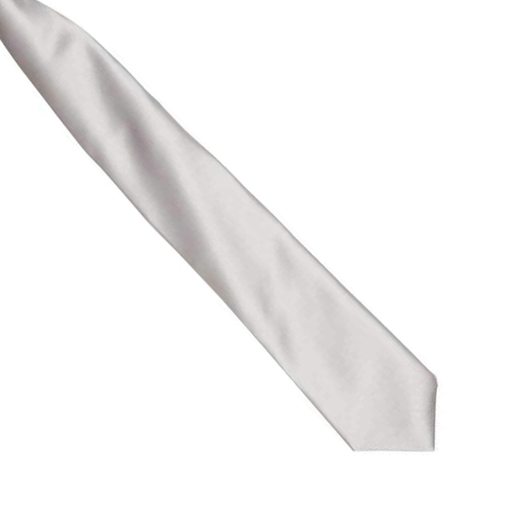 Premier Colours Mens Satin Clip Tie - Silver Grey