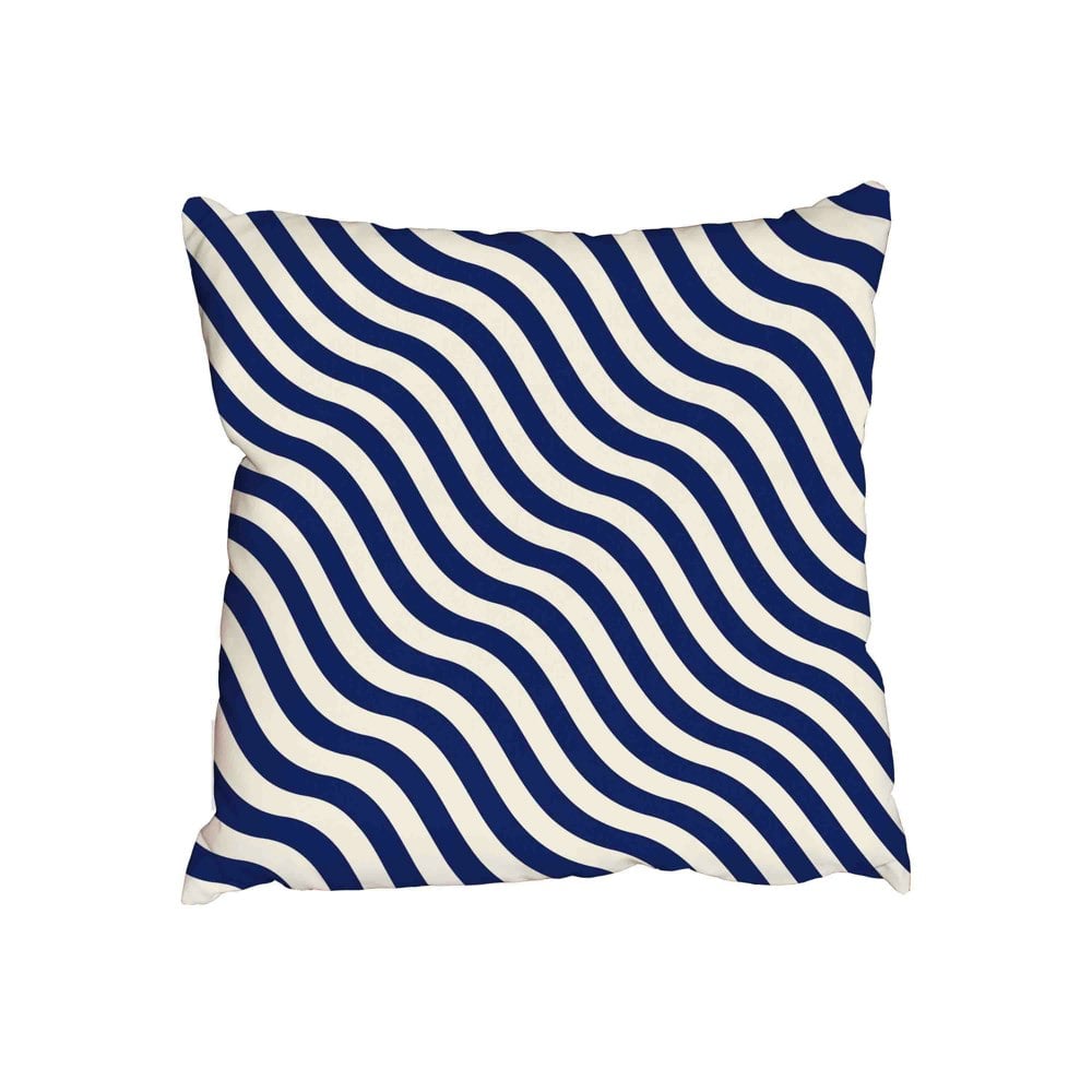 Benjamin Tate Design Nautical blue striped abstract (Outdoor Cushion)