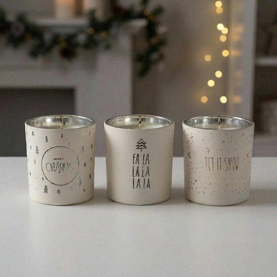 Garden Greatness Christmas Glass Tealight Holder Set