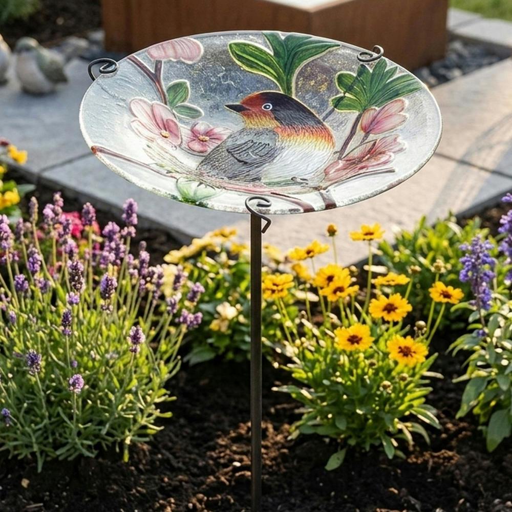 Garden Greatness Robin Bath Bath Feeder Garden Stake