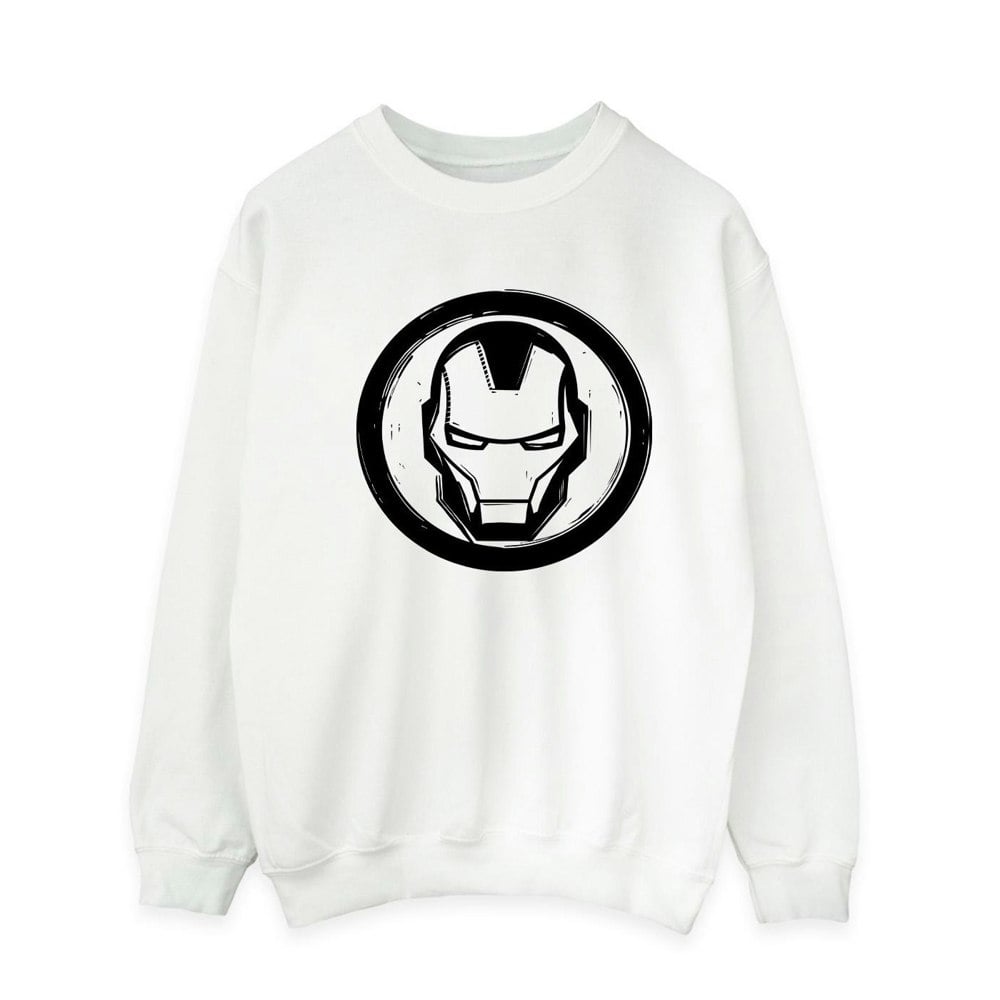 Marvel Mens Iron Man Chest Logo Sweatshirt - White