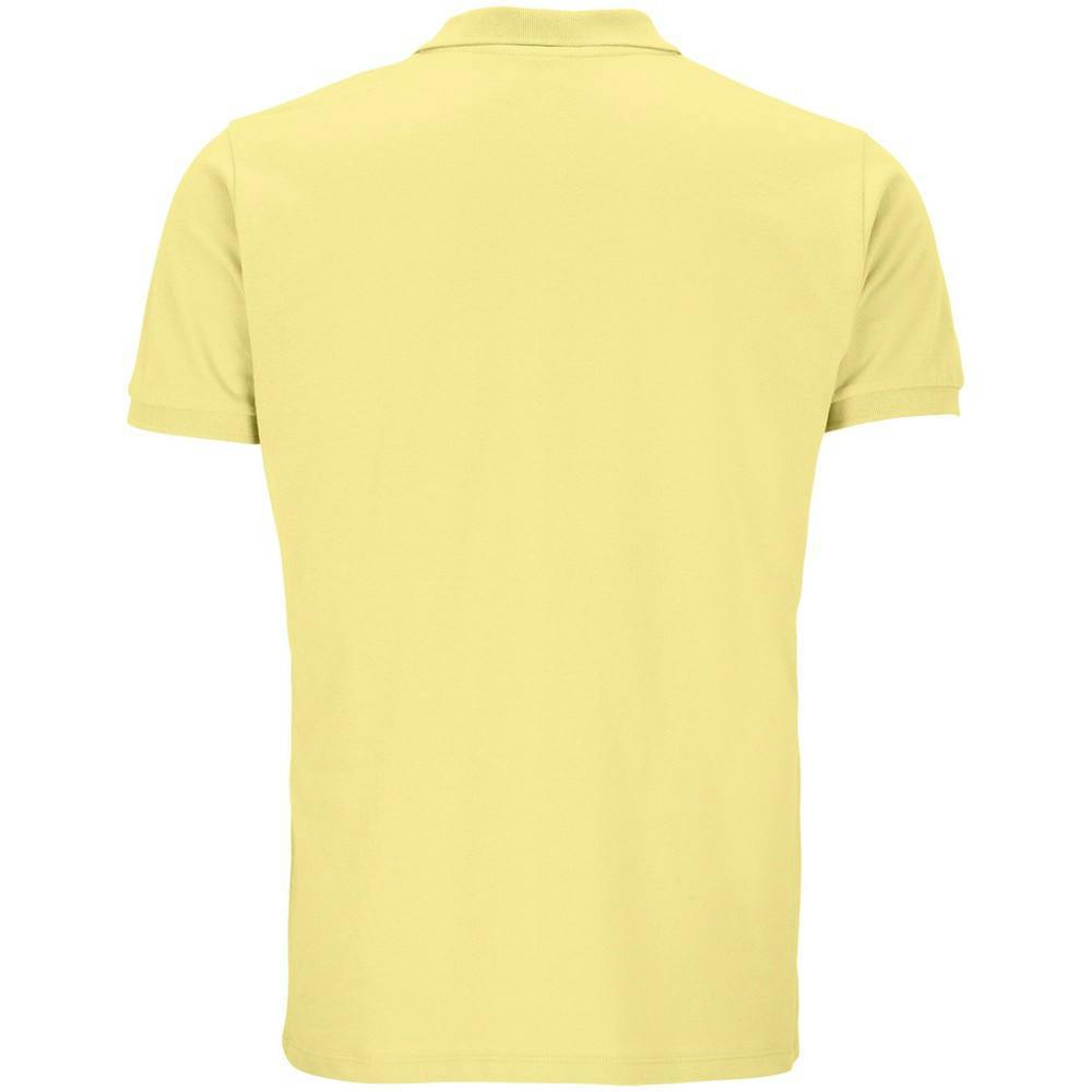 SOLS Mens Planet Piqué Organic Polo Shirt - Light Yellow