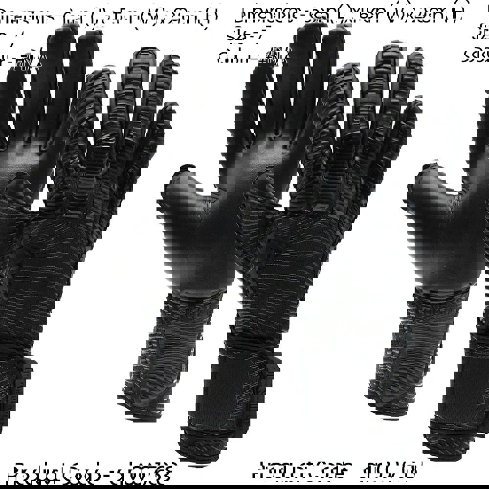 Size 7 Professional JUNIOR Goal Keeping Gloves - ELITE 2.0 BLACKOUT Keeper Glove