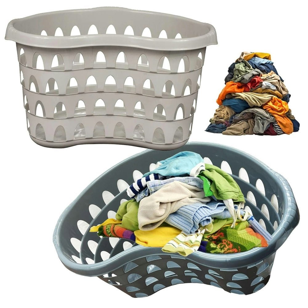 Linen Storage Large Plastic Hipster Washing Basket For Laundry & Utility Rooms