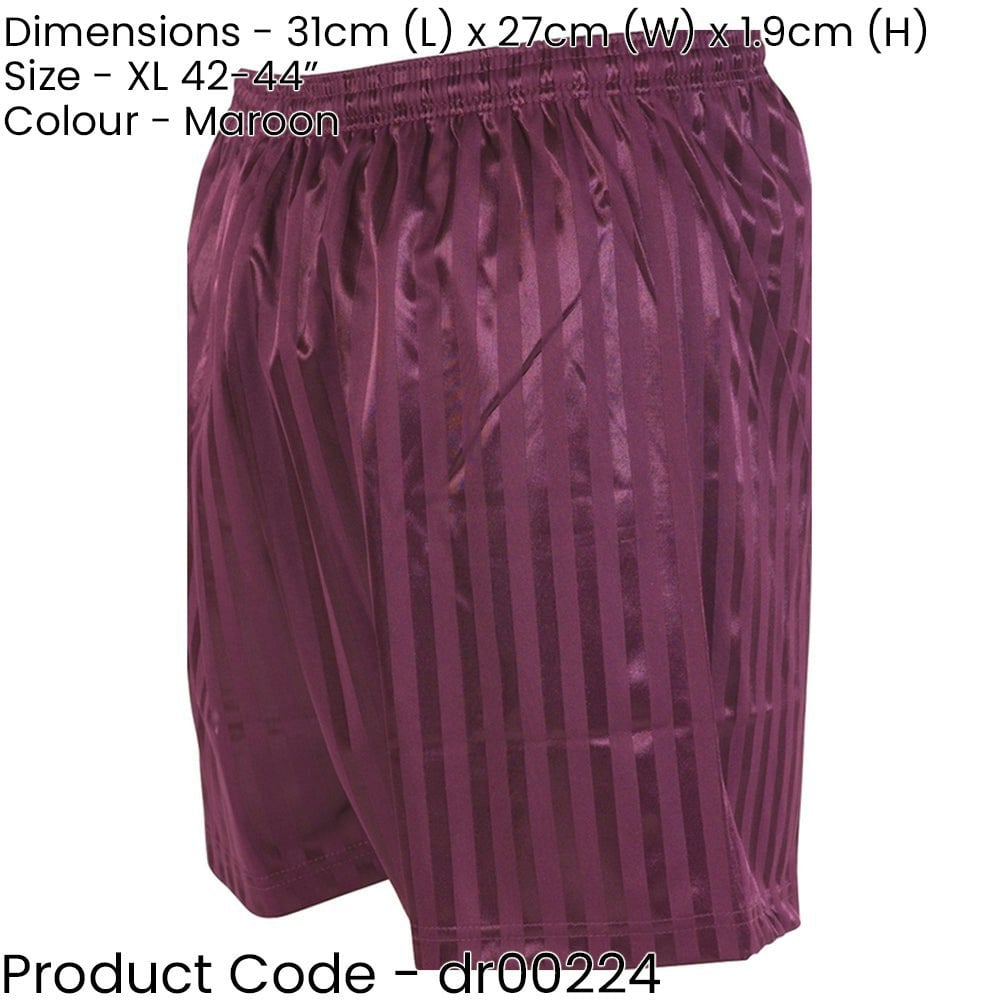 XL - MAROON Adult Sports Continental Stripe Training Shorts Bottoms - Football