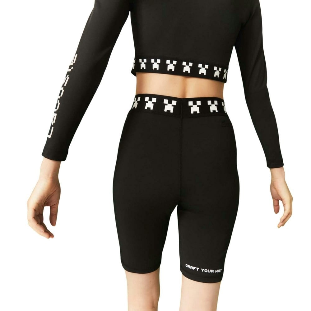 Lacoste Womens/Ladies Live X Minecraft Biker Shorts - Black