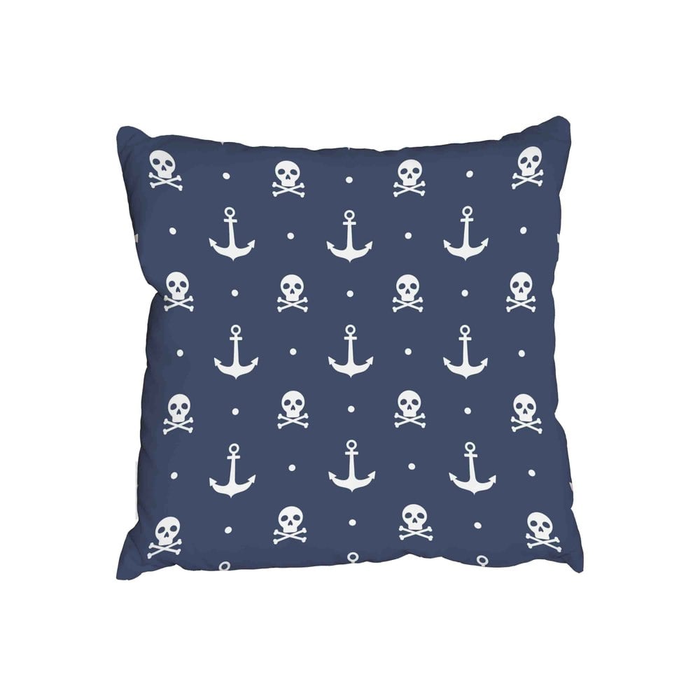 Benjamin Tate Design Nautical pattern with anchors and skull (Outdoor Cushion)
