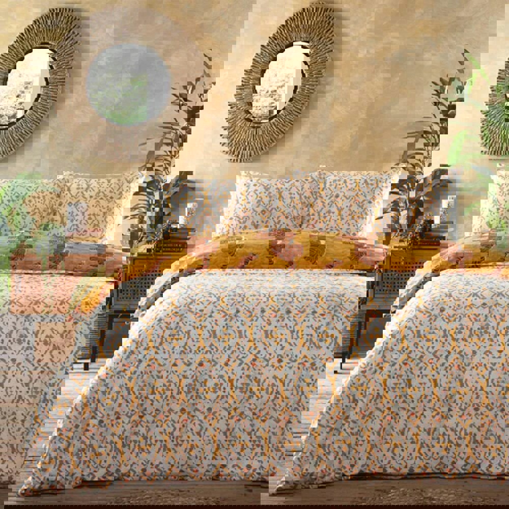Furn Tibetan Tiger Duvet Cover Set - Mustard Yellow