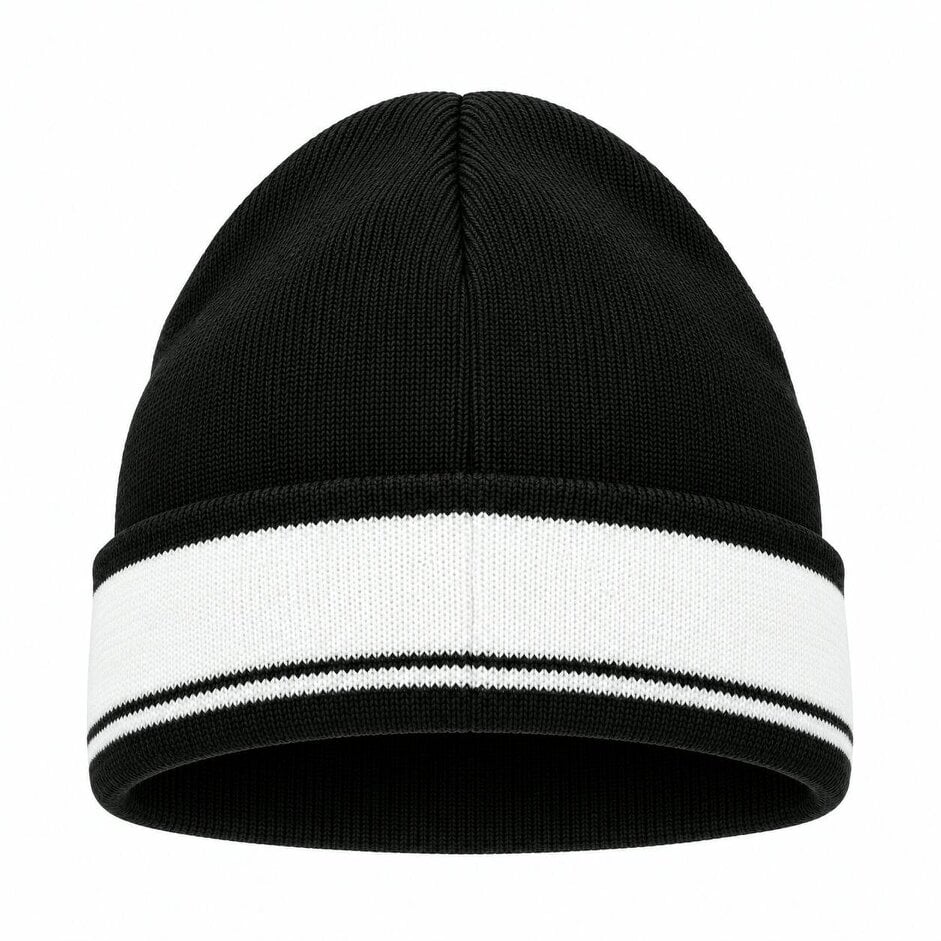 Sergio Tacchini Sellarz Jacquard Stripe Beanie Hat Black/White