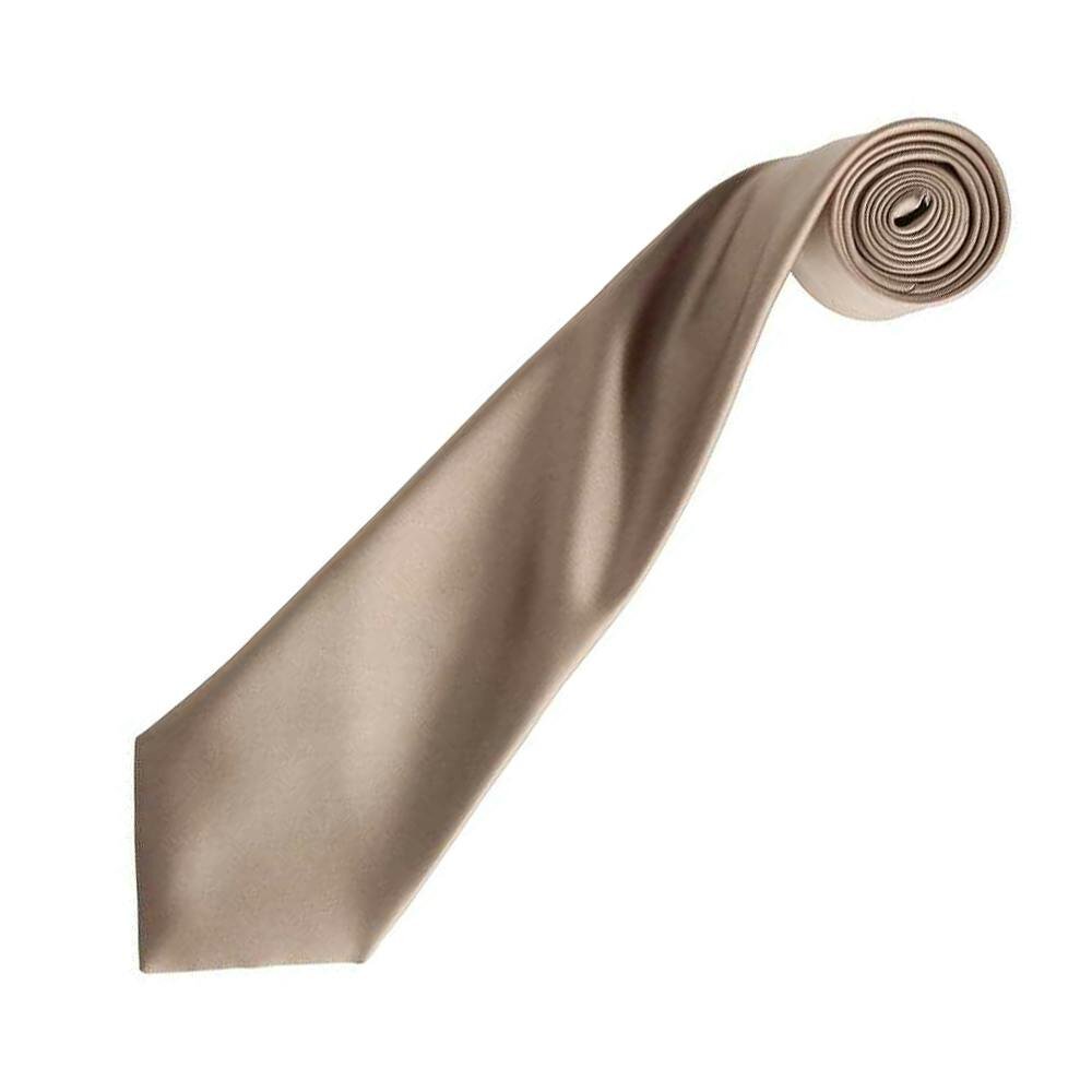 Premier Unisex Adult Colours Satin Tie - Khaki