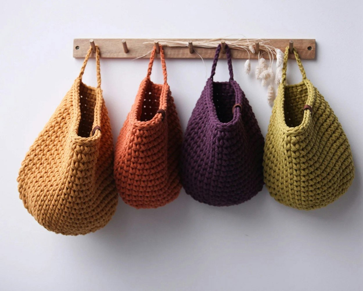 Zuri House Crochet hanging bags | MUSTARD
