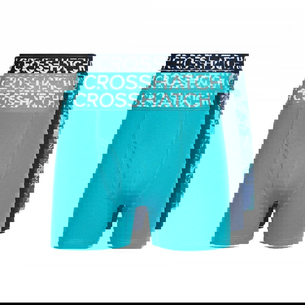 Crosshatch Mens Lynol Boxer Shorts (Pack of 3) - Teal