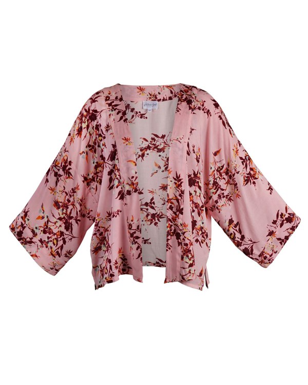 Antonia York Mya Short Kimono Jacket - Pink Floral 