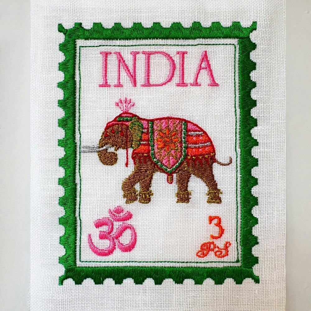 Lilly Loves India Inspired Postage Stamp Artwork