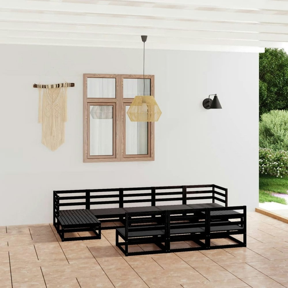 Berkfield 10 Piece Garden Lounge Set Solid Wood Pine