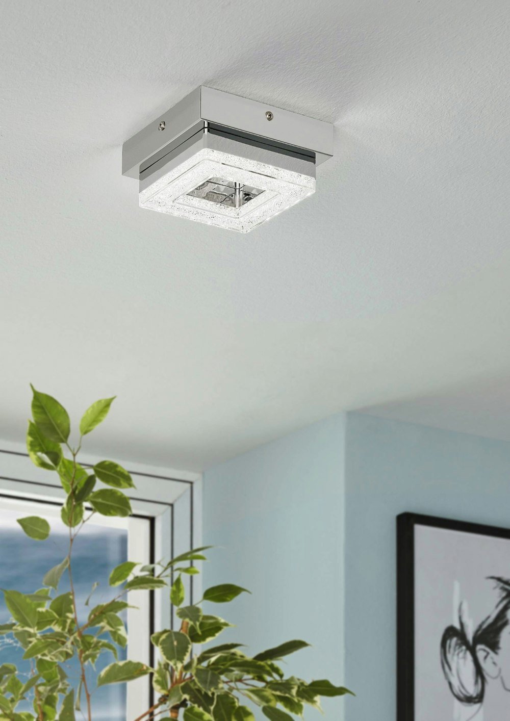 EGLO Fradelo LED Chrome/Crystal Wall And Ceiling Light