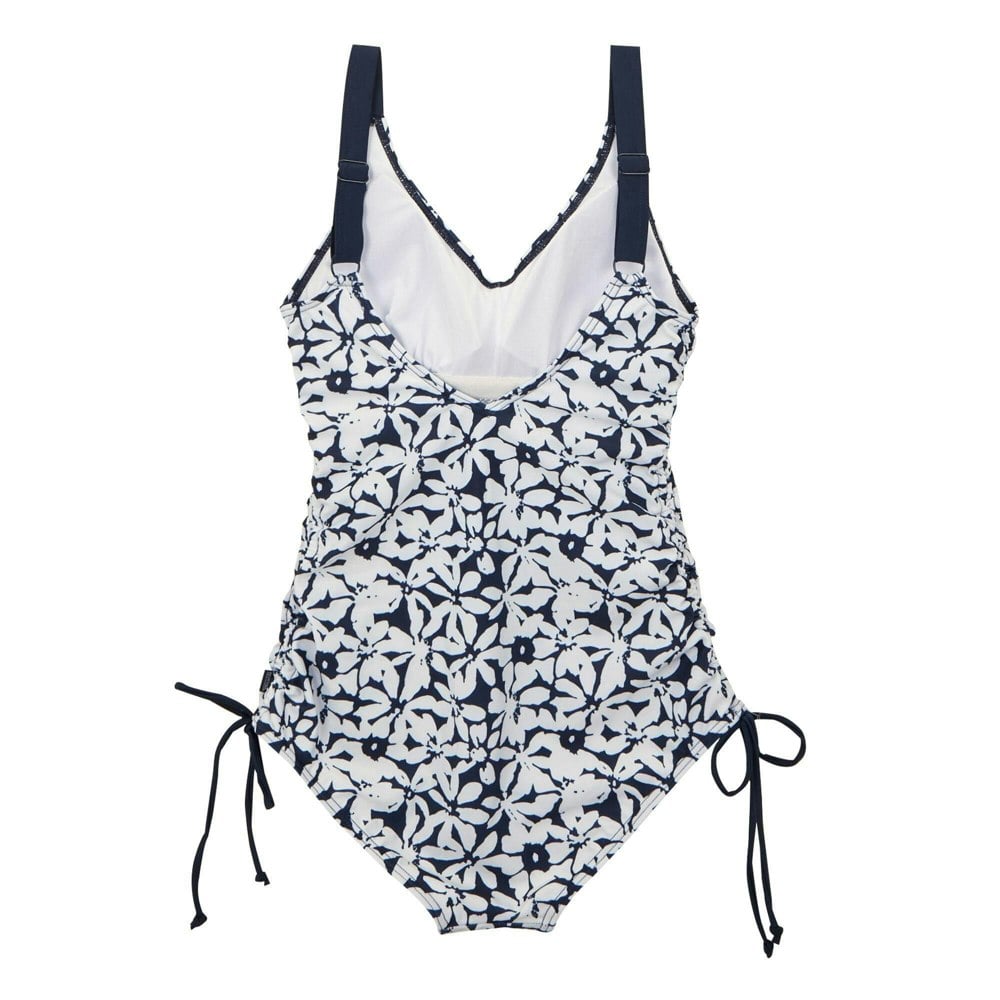 Regatta Womens Alinae Large Floral One Piece Swimsuit - Navy/White