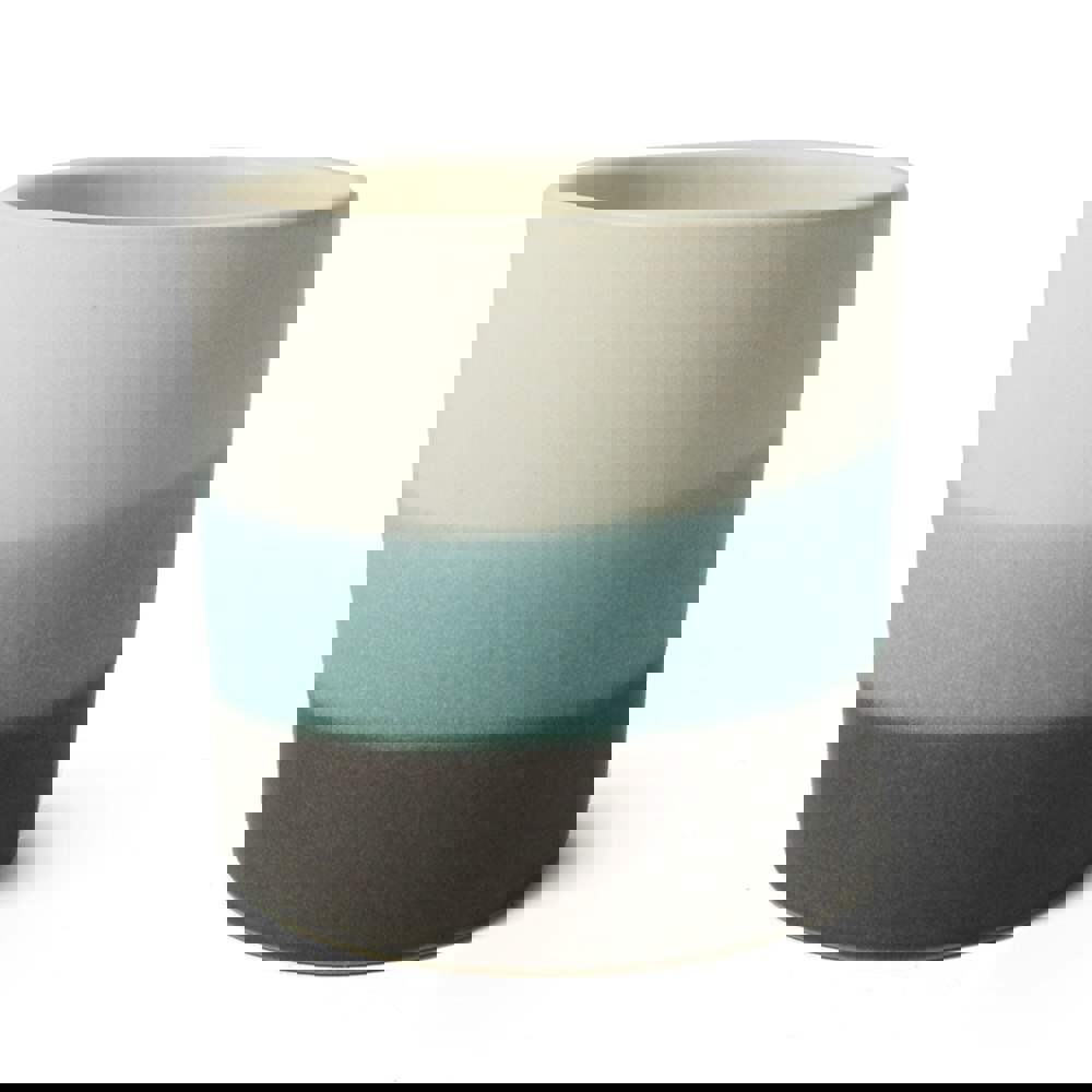 Leaf 12cm Blue Sand Stripe Ceramic Planter