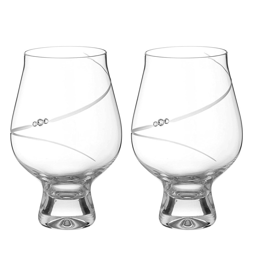 Diamante Silhouette Crystal Gin Goblets Adorned with Swarovski® Crystals - Set of 2