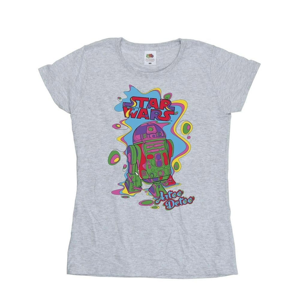 Star Wars Womens/Ladies R2D2 Pop Art Cotton T-Shirt - Sports Grey
