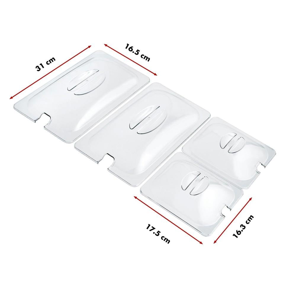 Cooks Professional Set of 4 Clear Lids for 4 Section Buffet Warmer