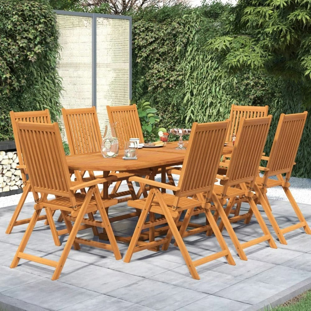 Berkfield 9 Piece Garden Dining Set Solid Wood Acacia