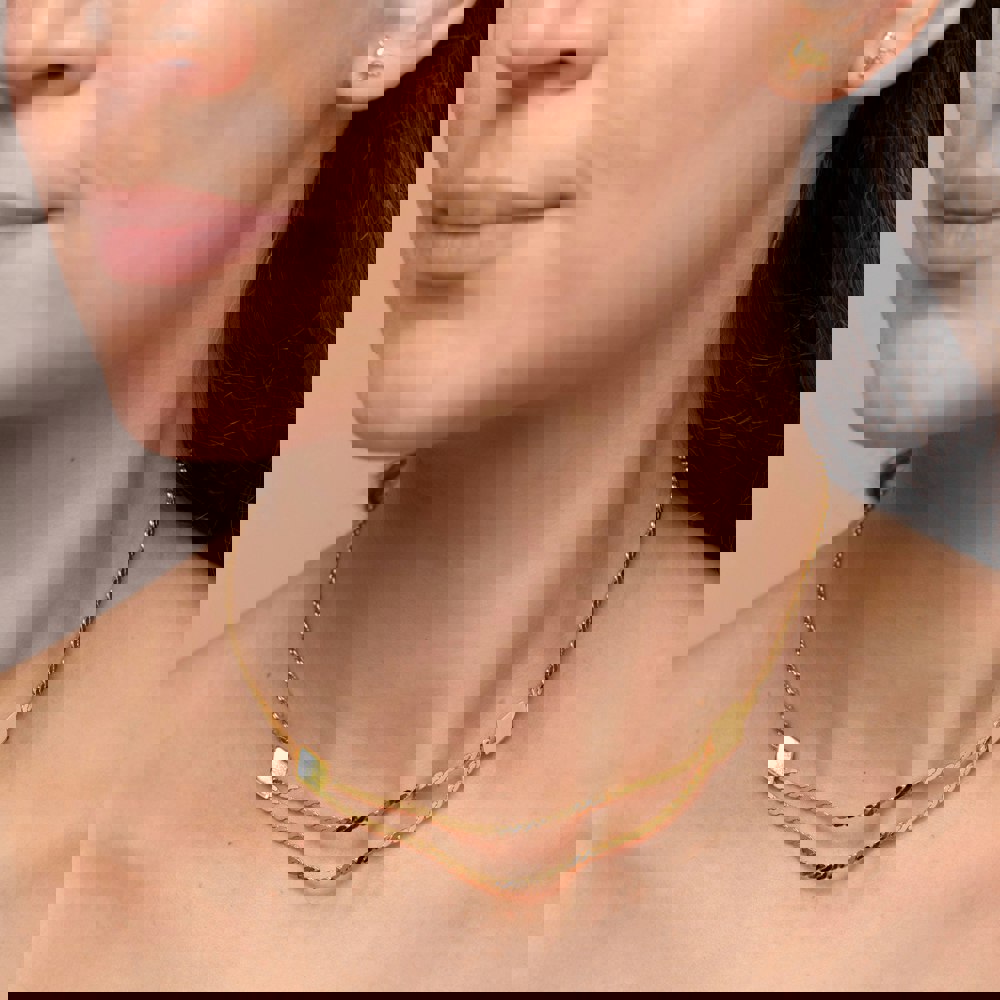 Gold Trip Vintage Double Diamond Collar Necklace