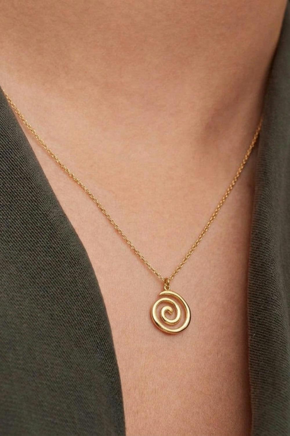 Serla Gold Plated Swirl Pendant Necklace