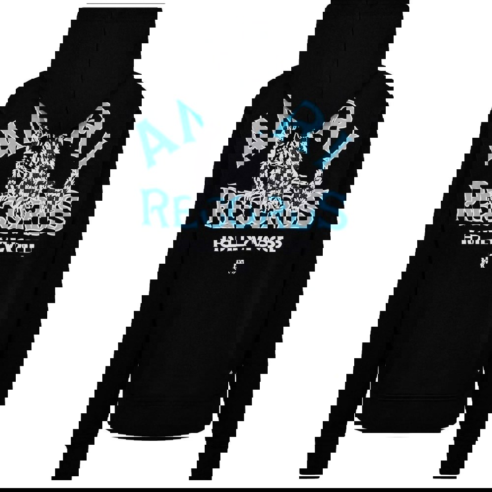 Amiri Records Wolf Logo Black Hoodie M