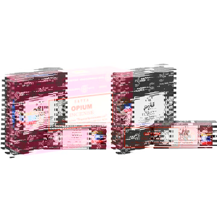 Serano Set of 12 Packets of Opium Incense Sticks by Satya