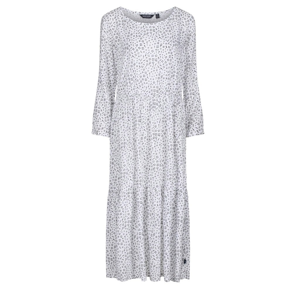 Regatta Womens/Ladies Briella Ditsy Print Long-Sleeved Casual Dress - White