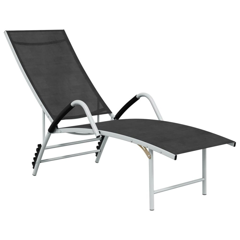 Berkfield Sun Lounger Textilene and Aluminium Black