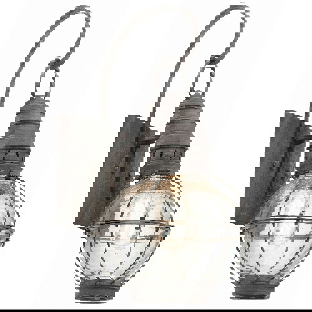 Outdoor IP44 Wall Light Weathered Zinc LED E27 60W d01630 Loops