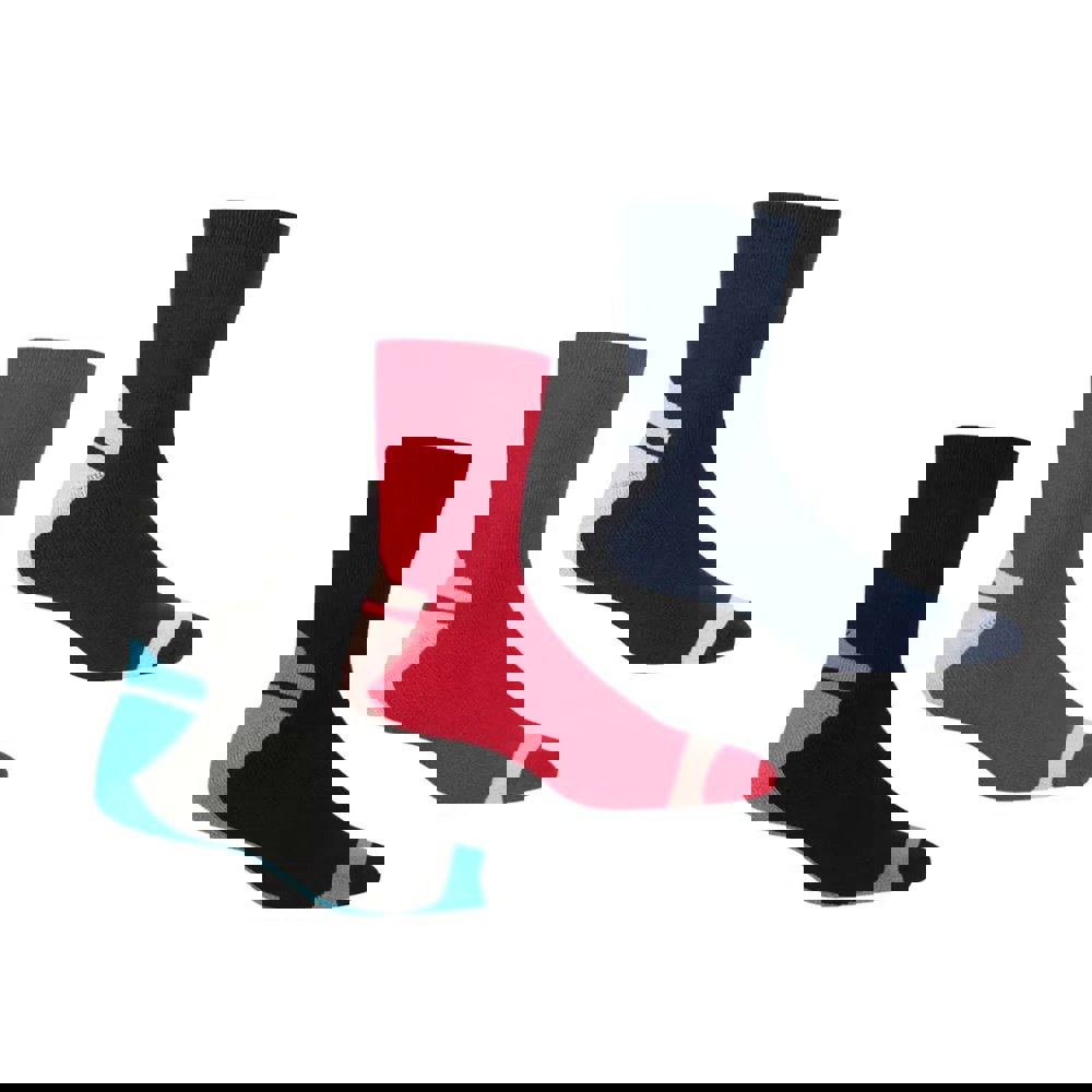 Regatta Women's Boot Socks - Black/Cherry Pink/Navy